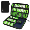 Travel Electronics Organizer Bag — Portable Cable Cord Organizer Pouch for Chargers & Accessories, Black